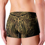 Gold Owl Spirit Print Men's Boxer Briefs