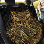 Gold Owl Spirit Print Pet Car Back Seat Cover