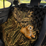 Gold Owl Spirit Print Pet Car Back Seat Cover