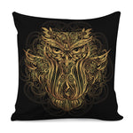 Gold Owl Spirit Print Pillow Cover
