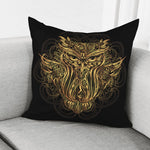 Gold Owl Spirit Print Pillow Cover