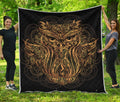 Gold Owl Spirit Print Quilt