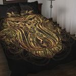 Gold Owl Spirit Print Quilt Bed Set