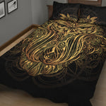 Gold Owl Spirit Print Quilt Bed Set