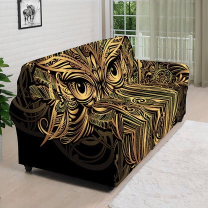 Gold Owl Spirit Print Sofa Cover