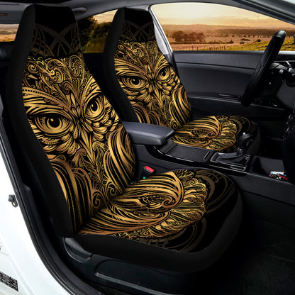 Gold Owl Spirit Print Universal Fit Car Seat Covers