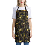 Gold Playing Card Suits Pattern Print Apron