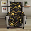 Gold Playing Card Suits Pattern Print Armchair Protector