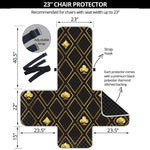 Gold Playing Card Suits Pattern Print Armchair Protector