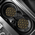 Gold Playing Card Suits Pattern Print Car Coasters