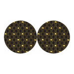 Gold Playing Card Suits Pattern Print Car Coasters