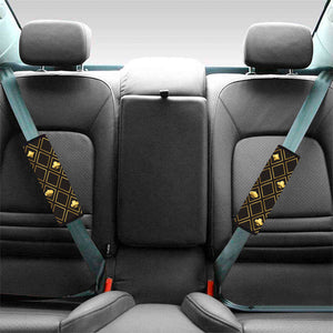 Gold Playing Card Suits Pattern Print Car Seat Belt Covers