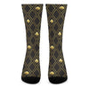 Gold Playing Card Suits Pattern Print Crew Socks