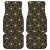 Gold Playing Card Suits Pattern Print Front and Back Car Floor Mats