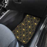 Gold Playing Card Suits Pattern Print Front Car Floor Mats