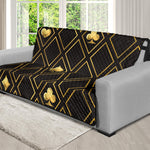 Gold Playing Card Suits Pattern Print Futon Protector