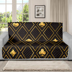 Gold Playing Card Suits Pattern Print Futon Protector