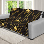 Gold Playing Card Suits Pattern Print Futon Protector