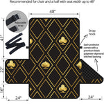 Gold Playing Card Suits Pattern Print Half Sofa Protector