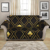 Gold Playing Card Suits Pattern Print Loveseat Protector