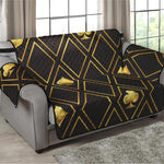 Gold Playing Card Suits Pattern Print Loveseat Protector