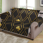 Gold Playing Card Suits Pattern Print Loveseat Protector