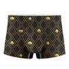 Gold Playing Card Suits Pattern Print Men's Boxer Briefs