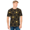 Gold Playing Card Suits Pattern Print Men's T-Shirt