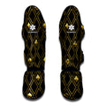 Gold Playing Card Suits Pattern Print Muay Thai Shin Guards
