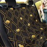 Gold Playing Card Suits Pattern Print Pet Car Back Seat Cover