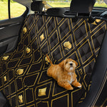 Gold Playing Card Suits Pattern Print Pet Car Back Seat Cover