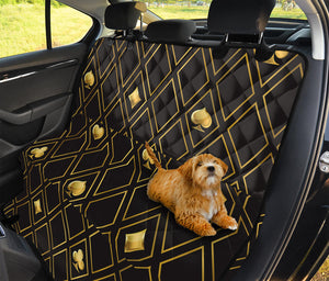 Gold Playing Card Suits Pattern Print Pet Car Back Seat Cover