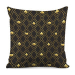 Gold Playing Card Suits Pattern Print Pillow Cover