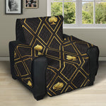 Gold Playing Card Suits Pattern Print Recliner Protector