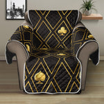 Gold Playing Card Suits Pattern Print Recliner Protector