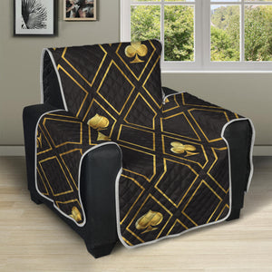 Gold Playing Card Suits Pattern Print Recliner Protector