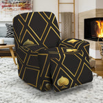 Gold Playing Card Suits Pattern Print Recliner Slipcover