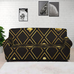 Gold Playing Card Suits Pattern Print Sofa Cover