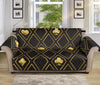 Gold Playing Card Suits Pattern Print Sofa Protector