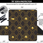 Gold Playing Card Suits Pattern Print Sofa Protector