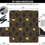 Gold Playing Card Suits Pattern Print Sofa Protector