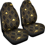 Gold Playing Card Suits Pattern Print Universal Fit Car Seat Covers