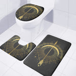 Gold Sagittarius Sign Print 3 Piece Bath Mat Set