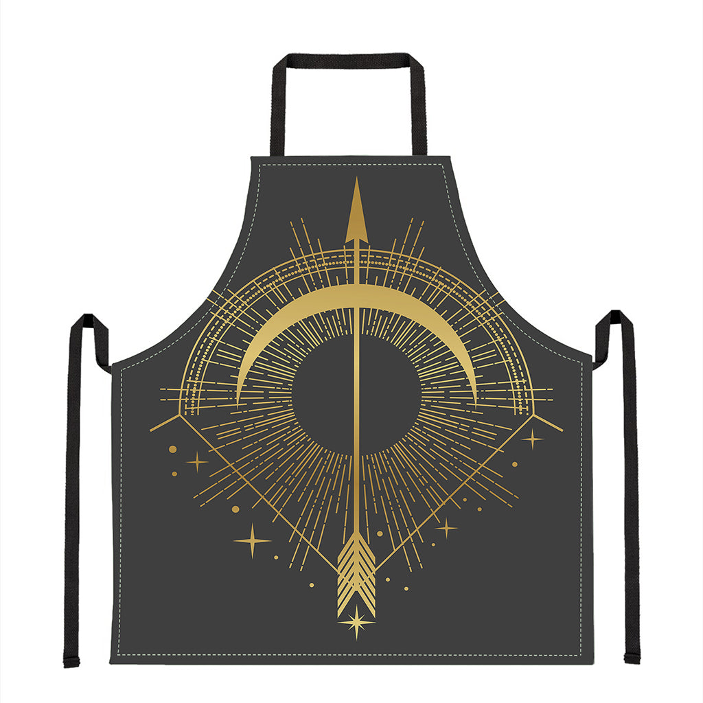 Gold Sagittarius Sign Print Apron
