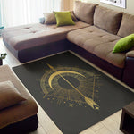 Gold Sagittarius Sign Print Area Rug