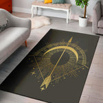 Gold Sagittarius Sign Print Area Rug