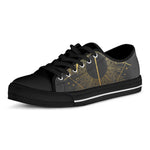 Gold Sagittarius Sign Print Black Low Top Shoes 