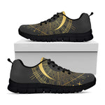Gold Sagittarius Sign Print Black Sneakers