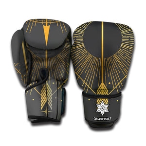 Gold Sagittarius Sign Print Boxing Gloves