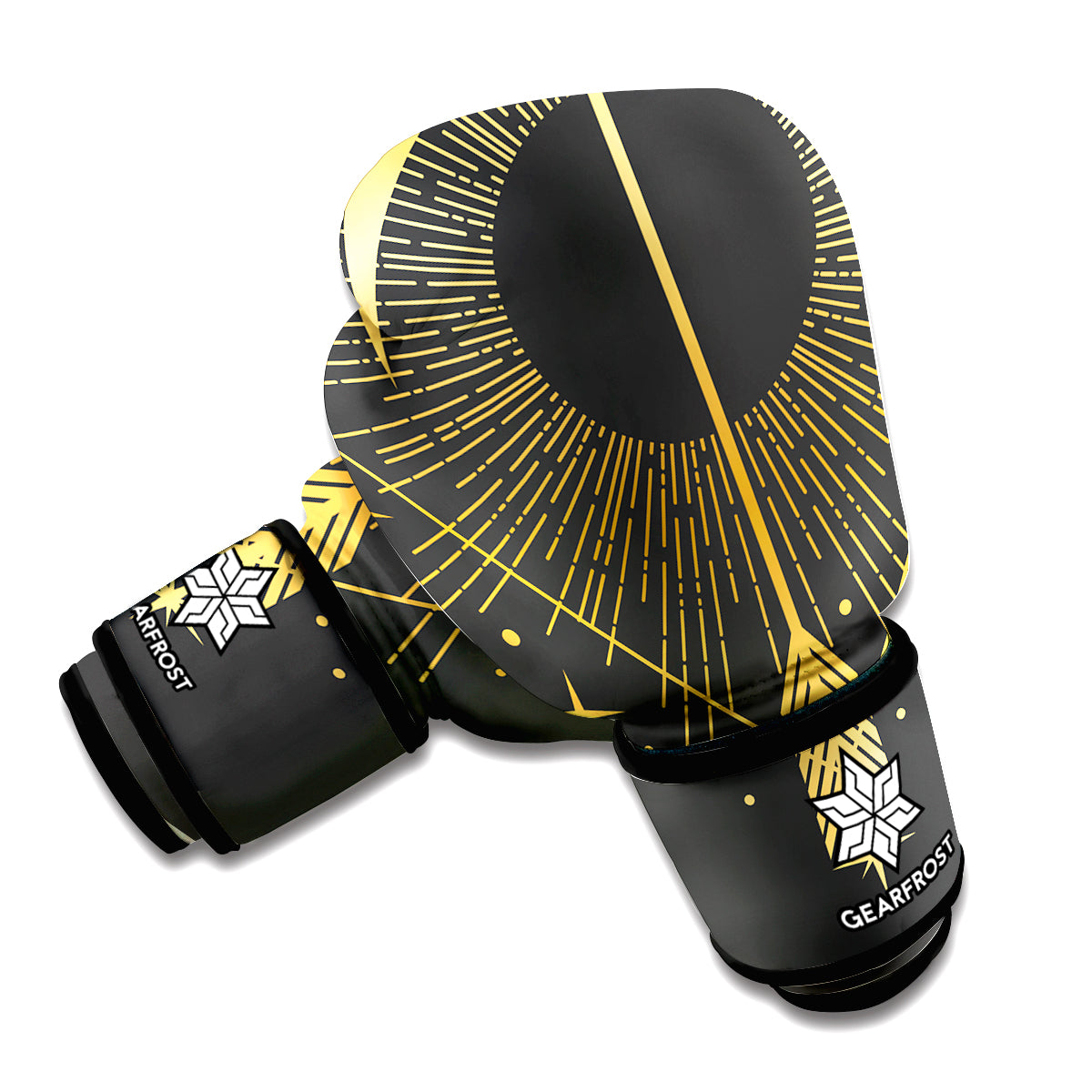 Gold Sagittarius Sign Print Boxing Gloves